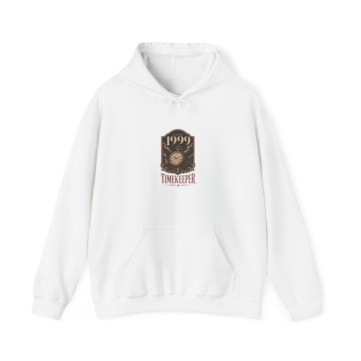 Reverse: 1999 " in a bold, sleek serif font with " Hoodie
