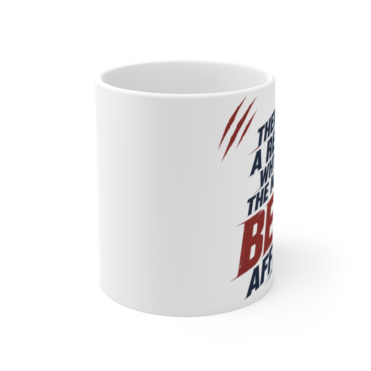 Reverse: 1999 "There is a reason why all the men are Beast Afflatus" White Mug - alternate angle 1, merchandise