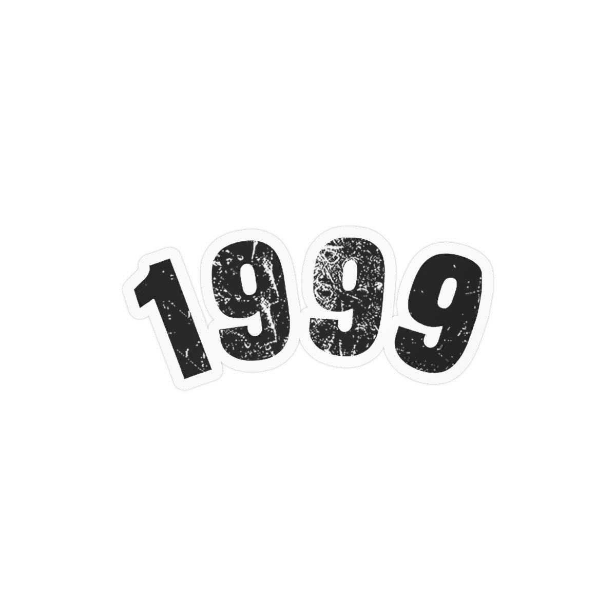 1999 Year Vintage Sticker Square Bumper Sticker Car Decal | Reverse: 1999